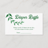 Chic Greenery Baby shower Luier Raffle Informatiekaartje (Voorkant)