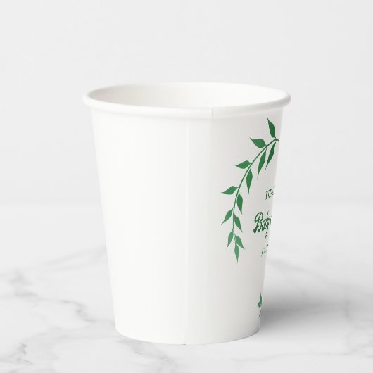 Chic Greenery Baby shower Papieren Bekers (Rechts)