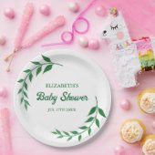 Chic Greenery Baby Shower Papieren Bordje (Feest)