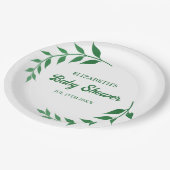 Chic Greenery Baby Shower Papieren Bordje (Gekanteld)