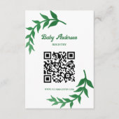 Chic Greenery Baby Shower Registry Informatiekaartje (Voorkant)