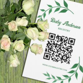 Chic Greenery Baby Shower Registry Informatiekaartje