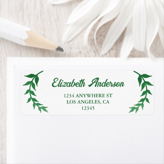 Chic Greenery Baby shower retouradres Etiket (Insitu)