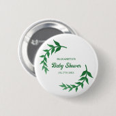 Chic Greenery Baby shower Ronde Button 5,7 Cm (Voorkant /achterkant)