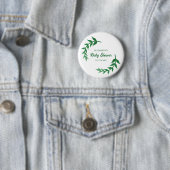 Chic Greenery Baby shower Ronde Button 5,7 Cm (In situ)
