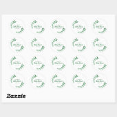 Chic Greenery Baby shower Ronde Sticker (Vel)