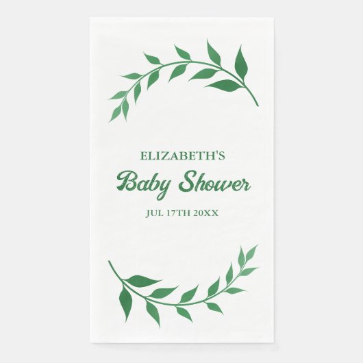Chic Greenery Baby shower Servet (Voorkant)