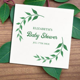 Chic Greenery Baby shower Servet