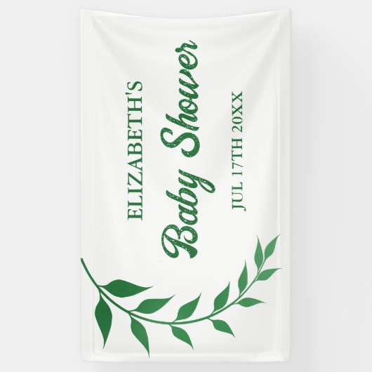 Chic Greenery Baby shower Spandoek (Verticaal)
