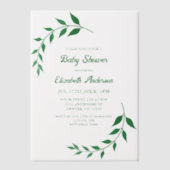 Chic Greenery Baby shower Vellum Uitnodigingen (Voorkant)