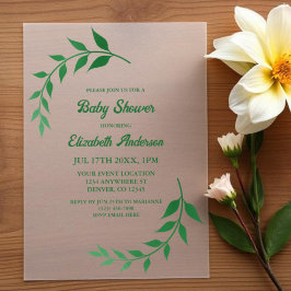 Chic Greenery Baby shower Vellum Uitnodigingen