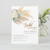 Chic Greenery Boho Pampas Grass Vrijgezellenfeest Kaart (Staand voorkant)
