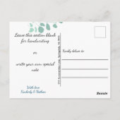 Chic Greenery Botanical Dank je Briefkaart (Achterkant)