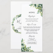 Chic Greenery Botanische Tuin Wedding Menu (Voorkant / Achterkant)