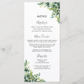 Chic Greenery Botanische Tuin Wedding Menu (Voorkant)