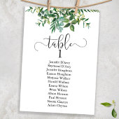 Chic greenery bruiloft tabelplan, modern lettertyp kaart