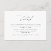 Chic Greenery Calligraphy Wedding Guest Detail Informatiekaartje (Voorkant)