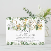 Chic Greenery Cute Oerwoud Animals Baby shower