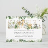 Chic Greenery Cute Oerwoud Animals Baby Sip en Zie Kaart (Staand voorkant)