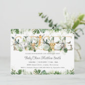 Chic Greenery Cute Oerwoud Animals Baby Sip en Zie Kaart (Staand voorkant)