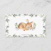 Chic Greenery Deer Baby shower Books for Baby Informatiekaartje (Achterkant)