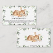 Chic Greenery Deer Baby shower Books for Baby Informatiekaartje (Voorkant / Achterkant)