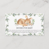 Chic Greenery Deer Baby shower Books for Baby Informatiekaartje (Voorkant)