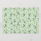 Chic Greenery Elephant Gender Neutral Baby shower Menu (Achterkant)