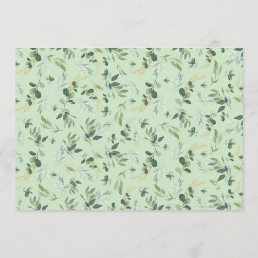 Chic Greenery Elephant Gender Neutral Baby shower Menu (Achterkant)