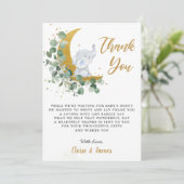 Chic Greenery Elephant over het Baby shower van de Bedankkaart (Staand voorkant)