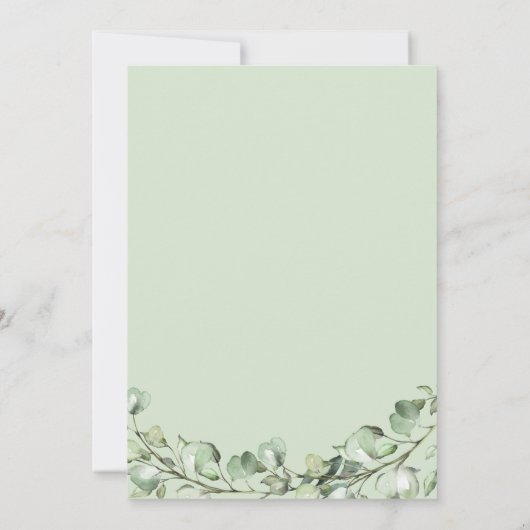 Chic Greenery Eucalyptus Geometric Lijst Wedding Kaart (Achterkant)