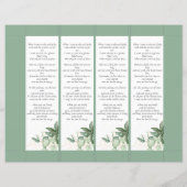 Chic Greenery Funeral Bladwijzer Sjabloon (Achterkant)