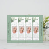 Chic Greenery Funeral Bladwijzer Sjabloon (Staand voorkant)