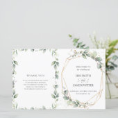 Chic Greenery Geometric Folded Wedding Programme (Staand voorkant)