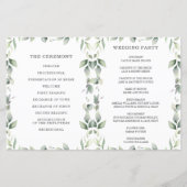 Chic Greenery Geometric Folded Wedding Programme (Achterkant)