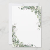 Chic Greenery Gold Sage Green Foliage Wedding Kaart (Achterkant)