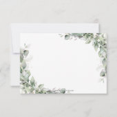 Chic Greenery Gold Sage Green Foliage Wedding RSVP Kaartje (Achterkant)