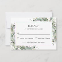 Chic Greenery Gold Sage Green Foliage Wedding