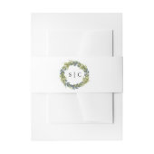 Chic Greenery Krans Monogram Huwelijk Uitnodigingen Wikkel (Voorkant Voorbeeld)