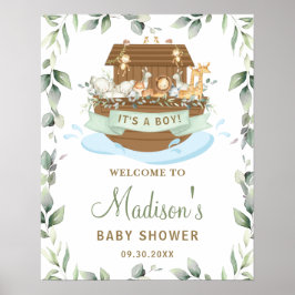 Chic Greenery Noah's Ark Baby shower Welkomstbord Poster