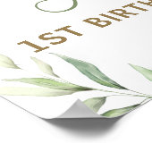 Chic Greenery Noah's Ark Birthday Baptism Welkom Poster (Hoek)