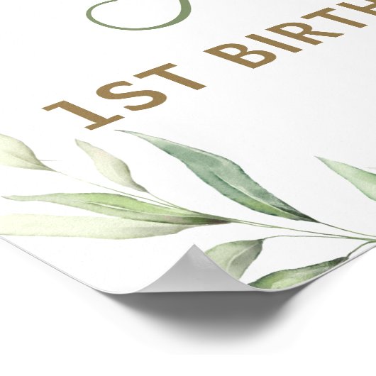 Chic Greenery Noah's Ark Birthday Baptism Welkom Poster (Hoek)