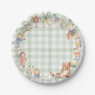 Chic Greenery Nursery Rhyme Green Gender Neutral Papieren Bordje