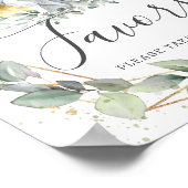 Chic Greenery Oerwoud Animals Baby shower Favoriet Poster (Hoek)