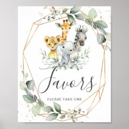 Chic Greenery Oerwoud Animals Baby shower Favoriet Poster