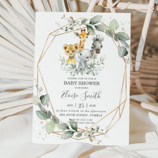 Chic Greenery Oerwoud Animals Baby shower Neutraal Kaart