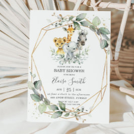 Chic Greenery Oerwoud Animals Baby shower Neutraal Kaart