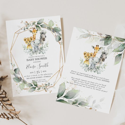 Chic Greenery Oerwoud Animals Baby shower Neutraal Kaart