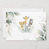 Chic Greenery Oerwoud Animals Baby shower Neutraal Save The Date (Achterkant)