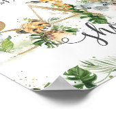 Chic Greenery Oerwoud Animals Baby shower Welkom Poster (Hoek)
